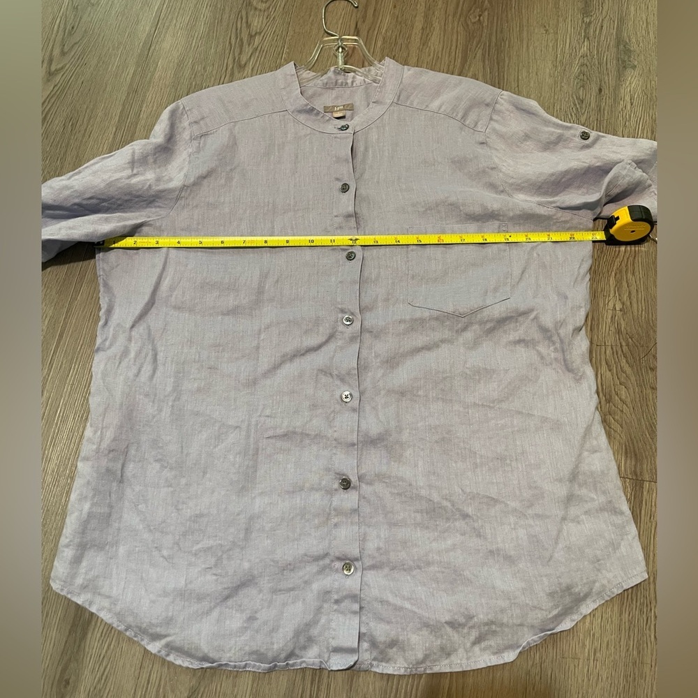 J. Jill Light Blue Casual Button Down Shirt - Picture 6 of 6